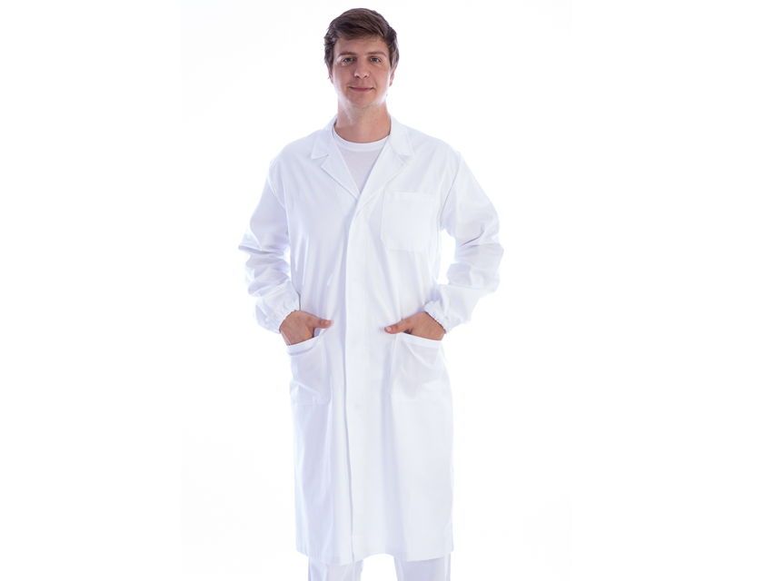 Camice Bianco Con Automatici - Cotone/Poliestere - Unisex - Taglia Xxl