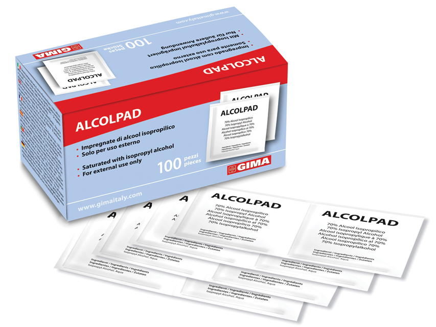 Alcomed Alcohol Pads - Scatola Da 100 Pads