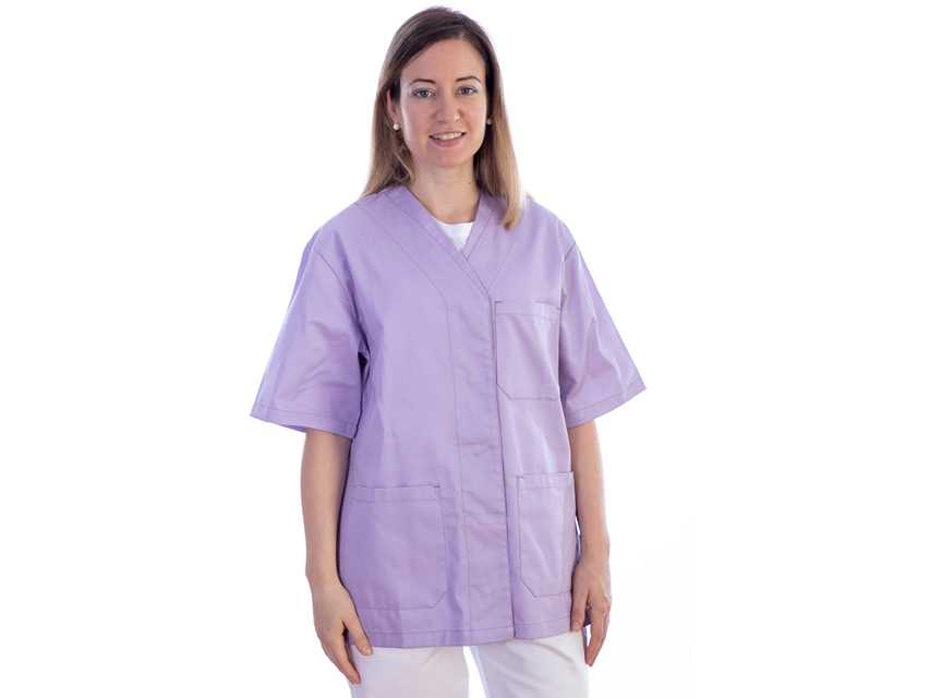 CASACCA CON BOTTONI-cotone/pol.-donna M viola