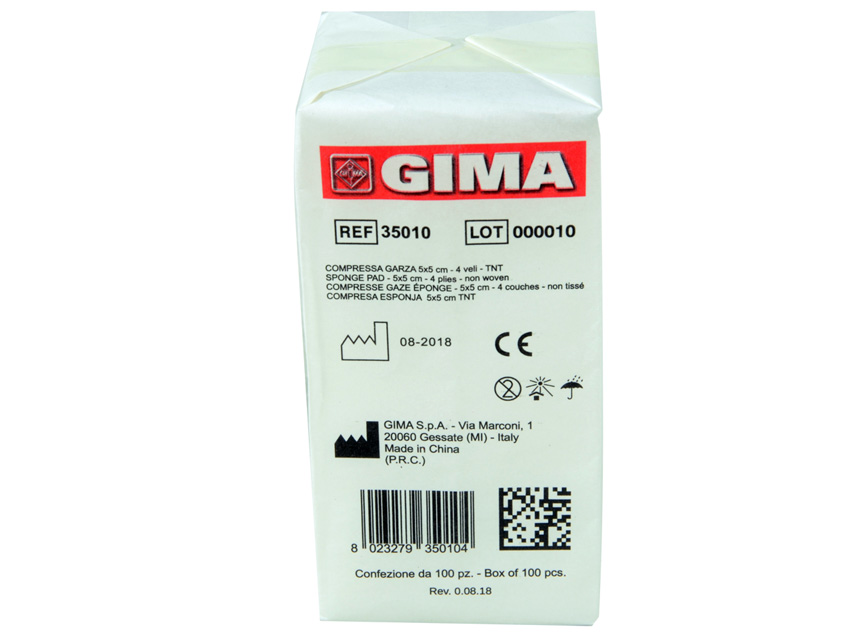 COMPRESSE GARZA TNT - 5x5 cm - 4 veli - 10 pacchi da 100